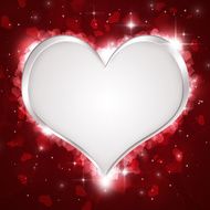 Greeting White Heart Card