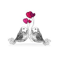 Couple birds valentines love
