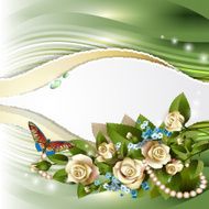 Background with beautiful white roses