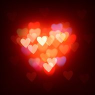 Blurred defocused lights background with hearts N2