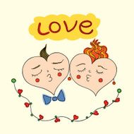 happy couple of hearts