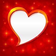Vector golden frame valentines greeting card