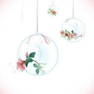 Elegant decoration - glass balls with flowers