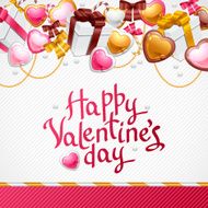 Valentine&#039;s Day vector background Gift card and flyer N12