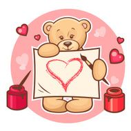 valentine teddy with sign