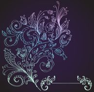 Stylish floral background hand drawn flower N2