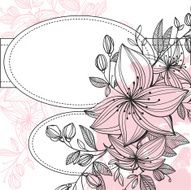 Flower frame for invitations or greeting cards