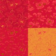 Vintage seamless pattern with poppy flowers