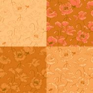 Vintage seamless pattern with poppy flowers N2