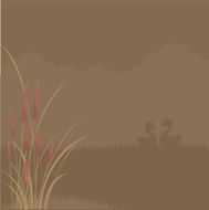 light brown field background with ducks