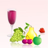 glass of wine with fruit N2
