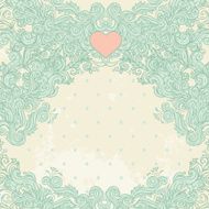 Beige vintage valentine frame in vector