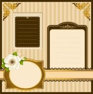 Flowers with vintage lace ornaments on background Vector N3