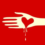 Melting hand with heart