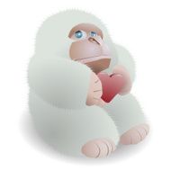 Gorilla holding heart