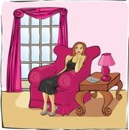Woman Sitting In Chair N3