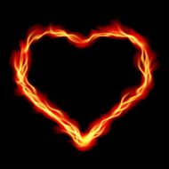 Heart in Fire abstract background