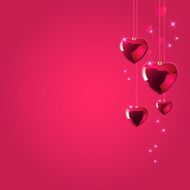 Heart-Shaped Baubles Background