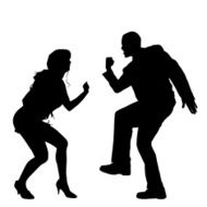 Vector silhouette of couple N183