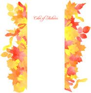 Floral template with autumn leaves by watercolor N3