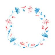 vector watercolor flower frame N2