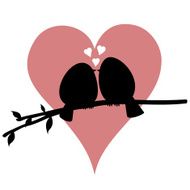 Kissing birdies on a branch N3