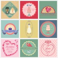 Set of vintage wedding and fashion style logos N9