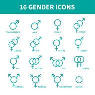 Sexual orientation gender web icons symbol sign in flat style N2