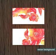 Set of cards with abstract watercolor flowers