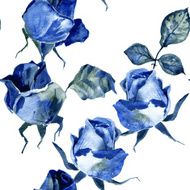 seamless pattern with blue roses N2