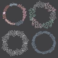 Wedding set with beautiful romantic wreaths