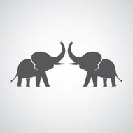 Two elephants silhouettes