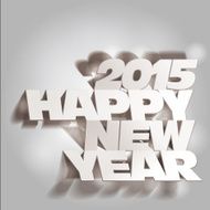2015 Monochrome Paper Folding with Letter Happy New Year