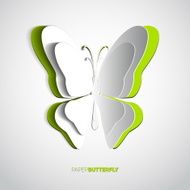 Greeting card with paper cut butterfly vector illustration N4
