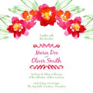 Vector background with red watercolor camellias N12