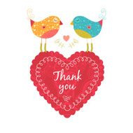 Thank you card with birds N8