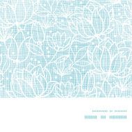 Blue lace flowers textile horizontal frame seamless pattern background