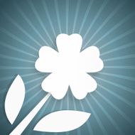 Abstract background with rays and white flower