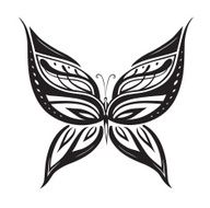 Ornamented abstract silhouette butterfly N21