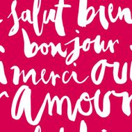 Seamless pattern of French words N3