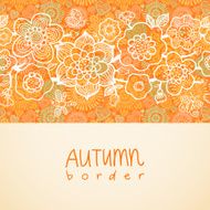 Seamless border with outline flowers
