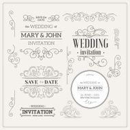 Vintage Wedding invitation design kit Elements ornaments badges Vector illustration-01 N3