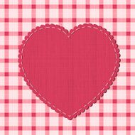 Checkered background with heart label
