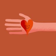 My happy healthy heart character charity illustration