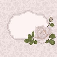 Summer vector vintage card with rose bouquet - Illustration