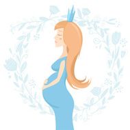 Pregnant elegant princess woman