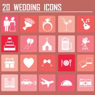 20 Wedding icon set