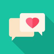 Speech bubbles with heart