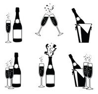 vector illustrations of several champagne icons