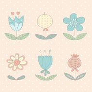 Set of cute colorful flowers N2